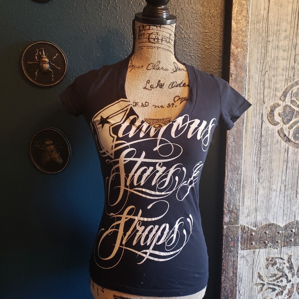 Famous stars and straps fitted womans tee